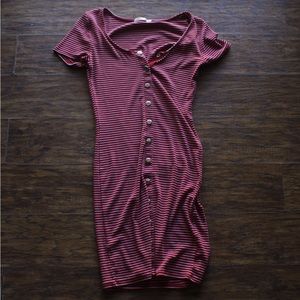 red dress with white stripes